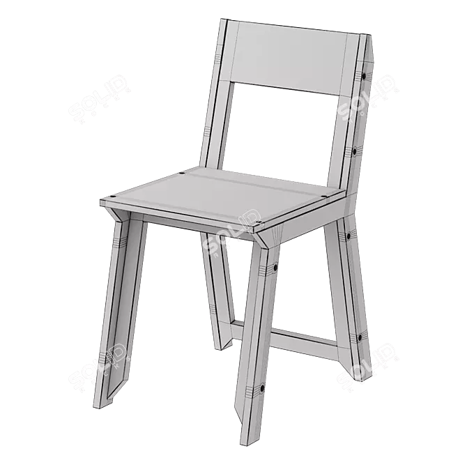 Modern Design Angle Chair V1 3D model image 6