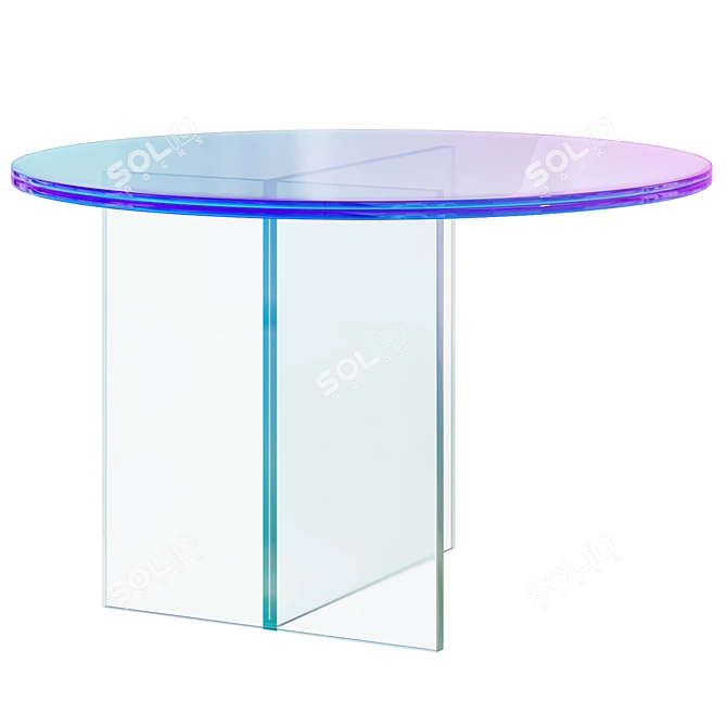 Round Shimmer Glass Dining Table 3D model image 4