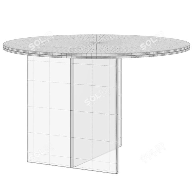 Round Shimmer Glass Dining Table 3D model image 5