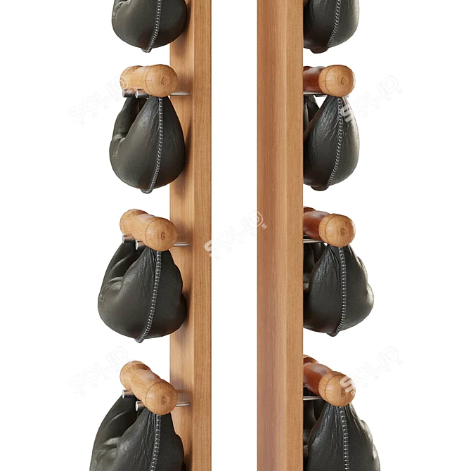 Handcrafted Wood & Leather Swing Tower 3D model image 3