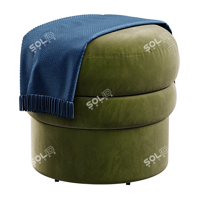 Chic Fabric Stool in Fern 3D model image 3