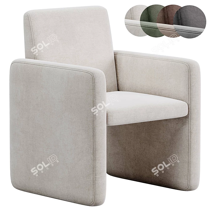 Elegant Kima Dining Chair 3D model image 1