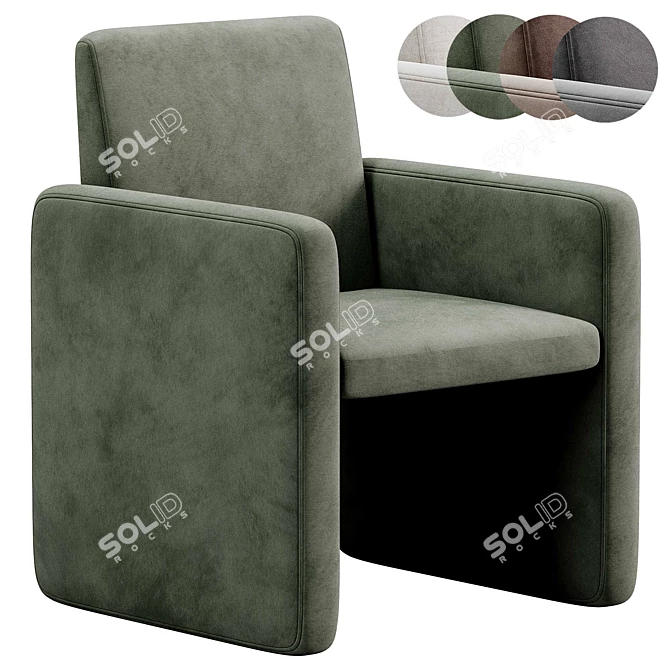 Elegant Kima Dining Chair 3D model image 2