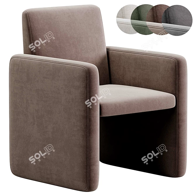 Elegant Kima Dining Chair 3D model image 3