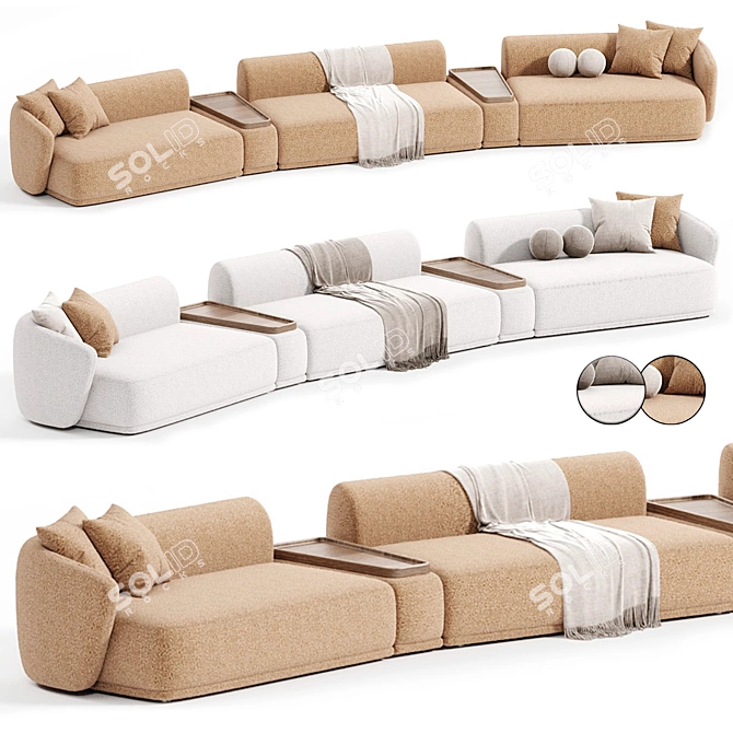 Modern RENE Sofa: Meridiani Collection 3D model image 1