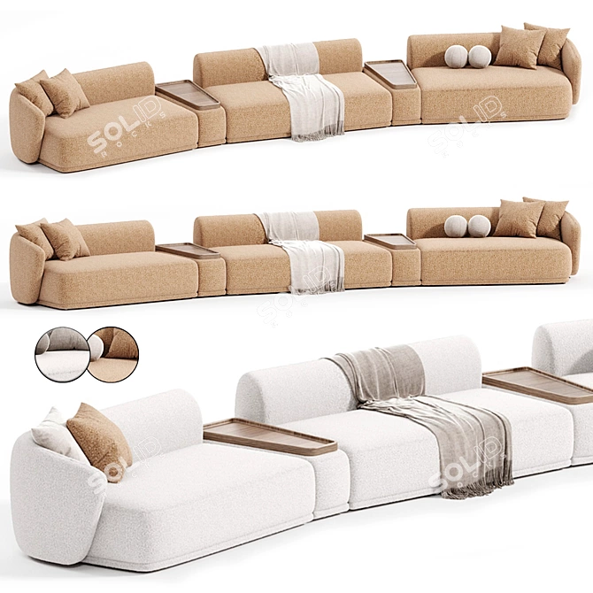 Modern RENE Sofa: Meridiani Collection 3D model image 2