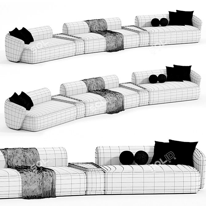 Modern RENE Sofa: Meridiani Collection 3D model image 5