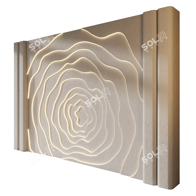 Gypsum Wall Panels Set, 421x275cm 3D model image 1