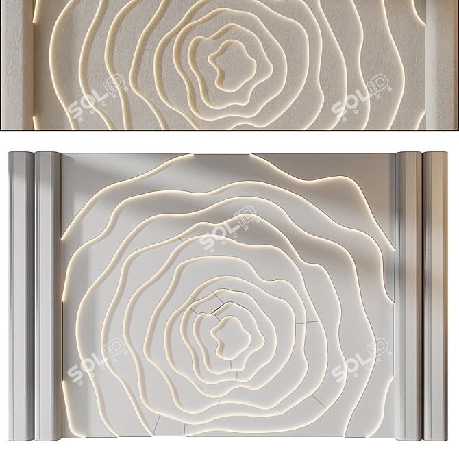 Gypsum Wall Panels Set, 421x275cm 3D model image 2