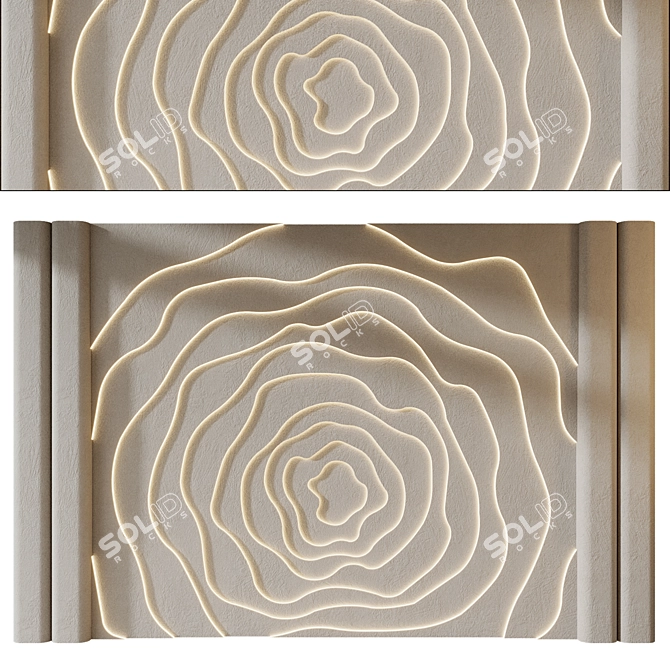 Gypsum Wall Panels Set, 421x275cm 3D model image 3