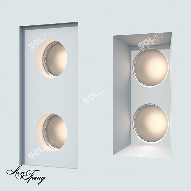 Custom Gypsum Recessed Lighting 3D model image 4