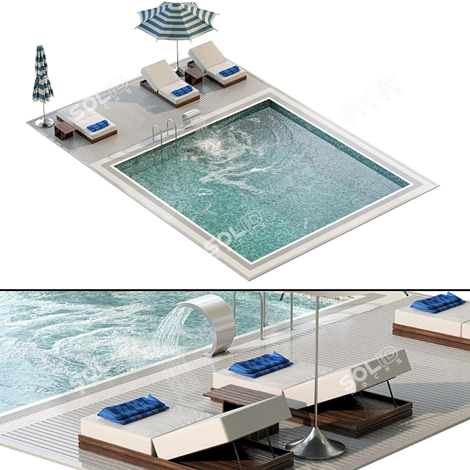 Modernistic Swimming Pool Design 3D model image 1