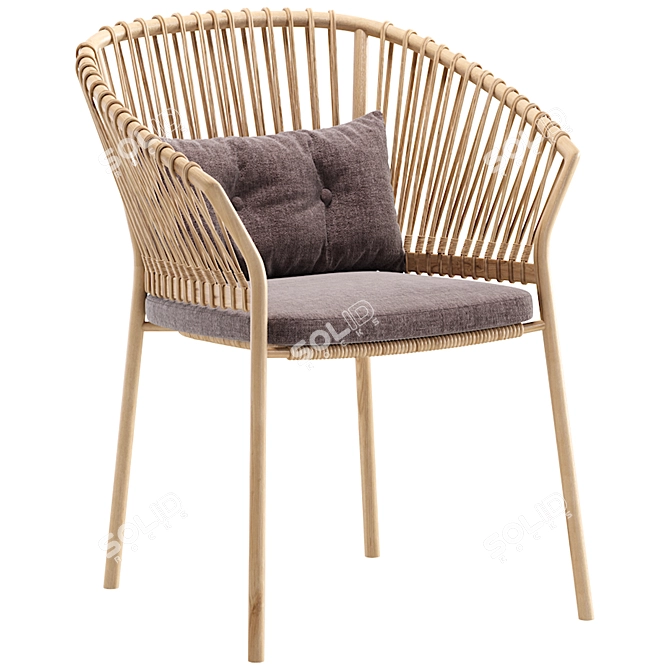 Coastal Weave Outdoor Dining Chair 3D model image 3