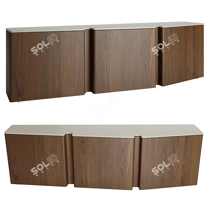 Modern Wood Sideboard 2300mm 3Ds Max 3D model image 1