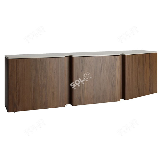 Modern Wood Sideboard 2300mm 3Ds Max 3D model image 2