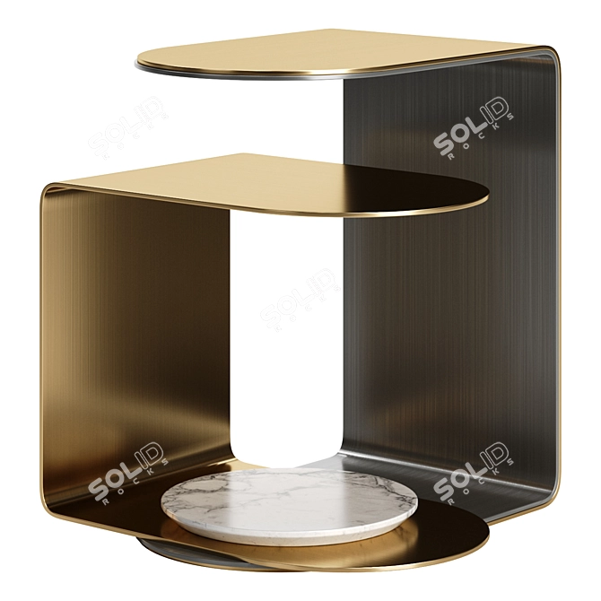 Modern Power Side Table Rack 3D model image 1