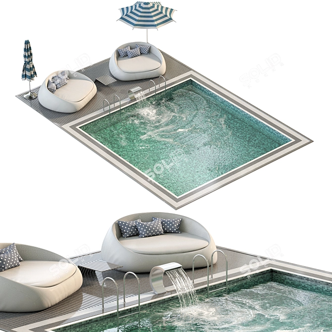 Luxury Pool with Elegant Design 3D model image 1