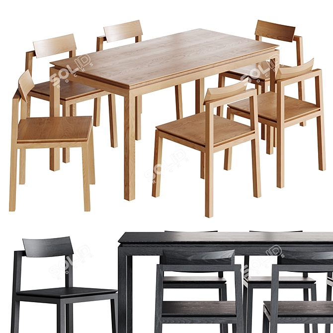 FrancoCrea Modesto Minimalist Furniture Set 3D model image 1