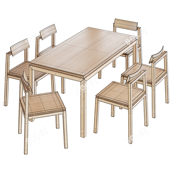 FrancoCrea Modesto Minimalist Furniture Set 3D model image 4