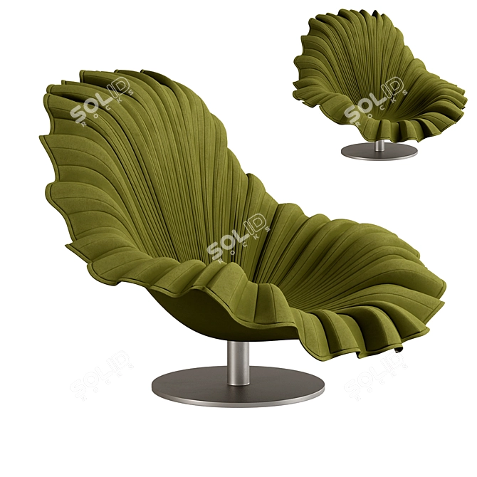 Modern PBR Bloom Chair 3D model image 4