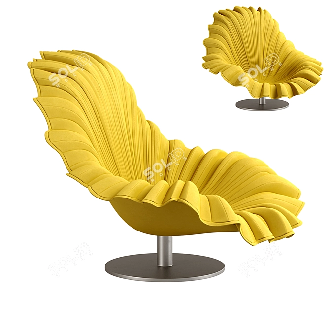 Modern PBR Bloom Chair 3D model image 5