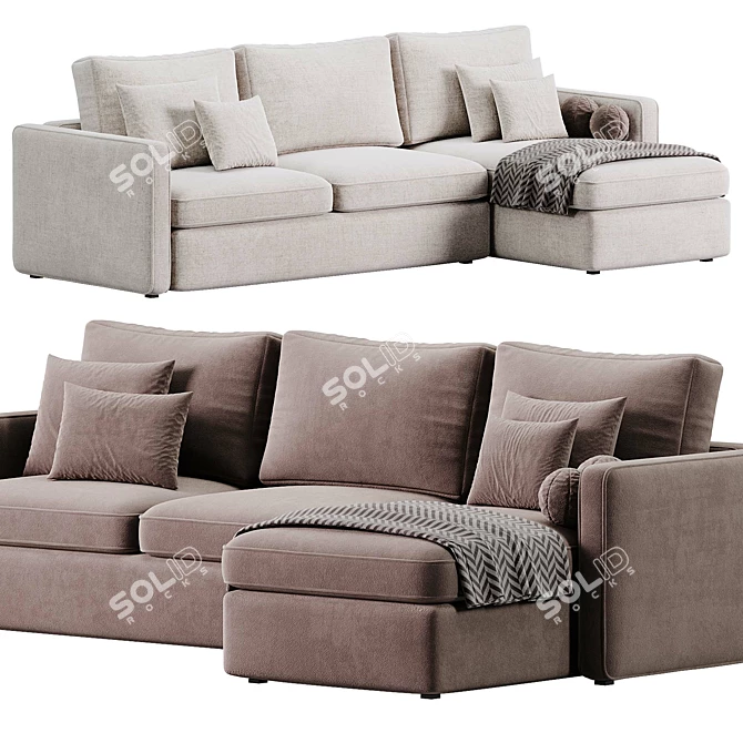 Modern Corner Sofa by Lavsit 3D model image 1