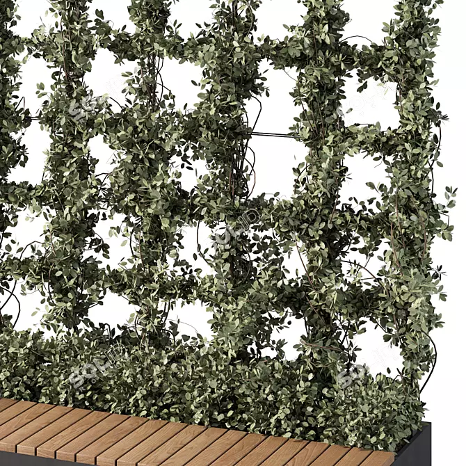 Modern Plant Bench Set 3D model image 2