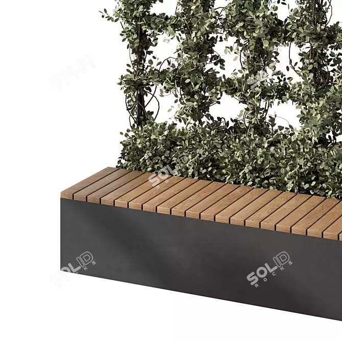 Modern Plant Bench Set 3D model image 3