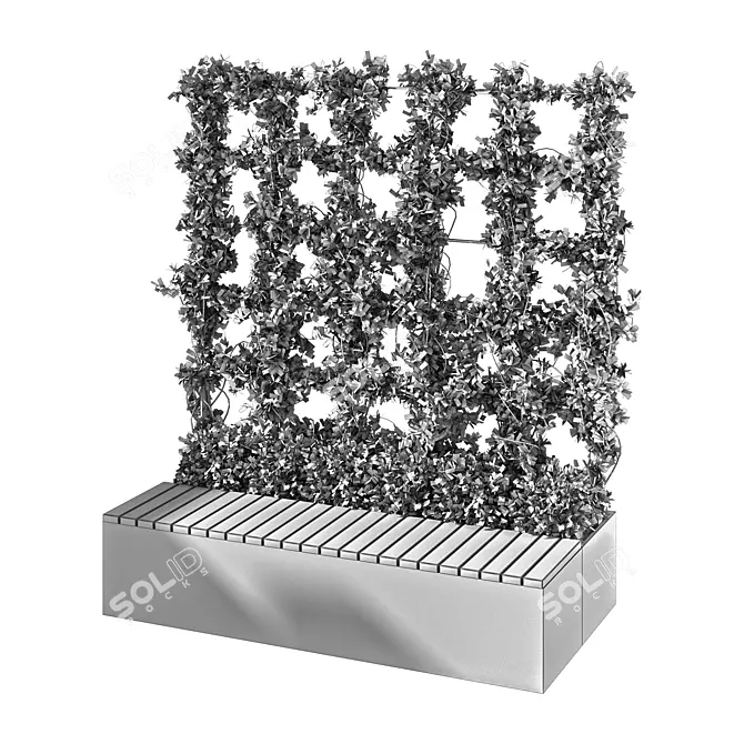 Modern Plant Bench Set 3D model image 4