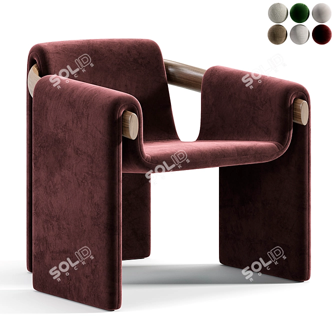 Elegant Sari Lounge Armchair 3D model image 1