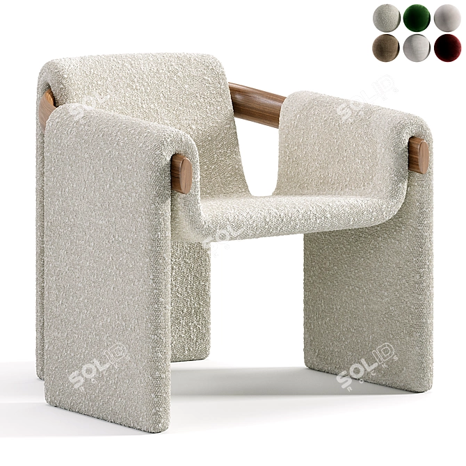 Elegant Sari Lounge Armchair 3D model image 2