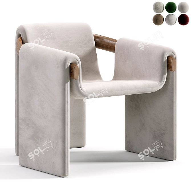 Elegant Sari Lounge Armchair 3D model image 4