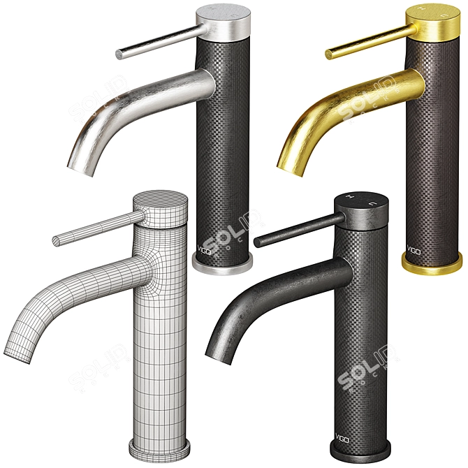 PBR Faucet Set in 3 Colors 3D model image 3