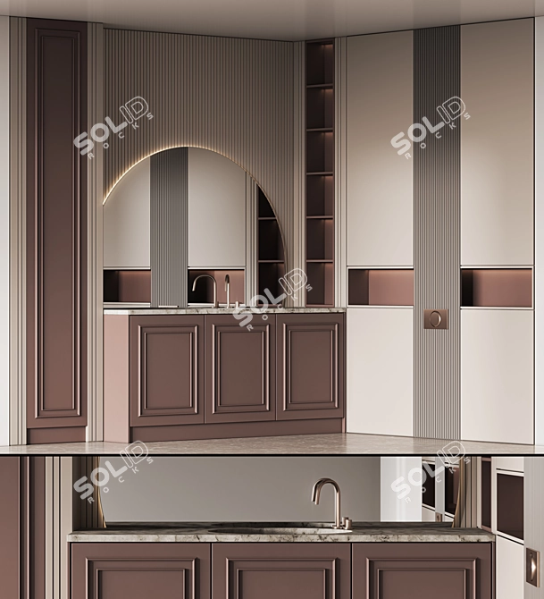 Modern Bathroom Furniture Set 24 3D model image 1