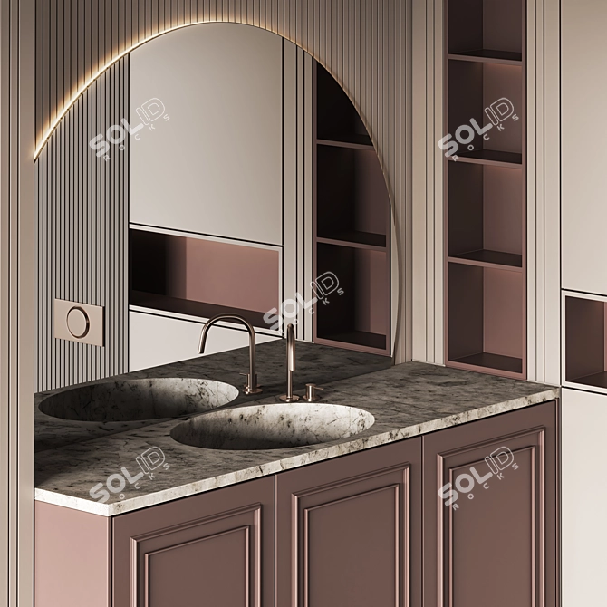 Modern Bathroom Furniture Set 24 3D model image 3