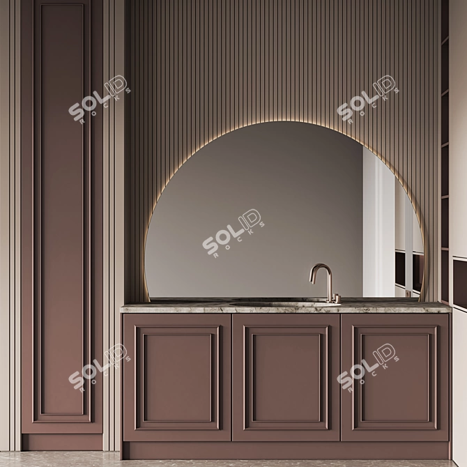 Modern Bathroom Furniture Set 24 3D model image 8