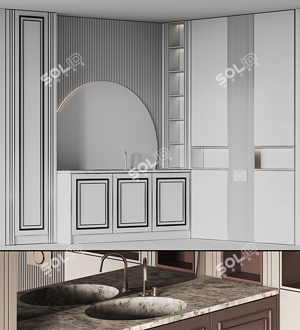 Modern Bathroom Furniture Set 24 3D model image 9