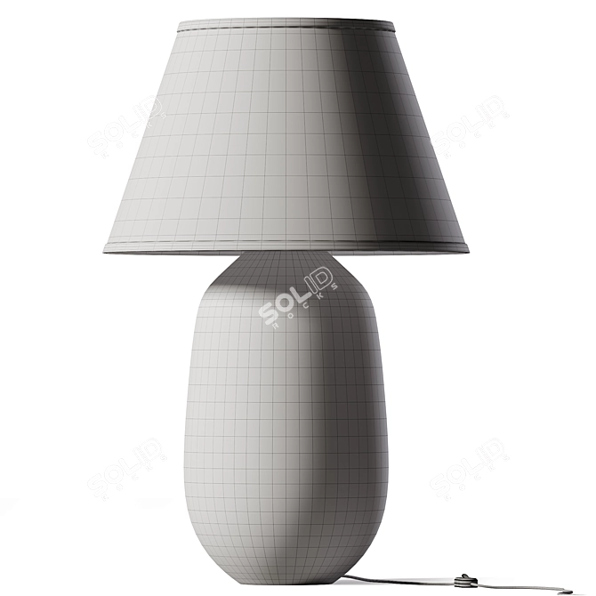 Elegant Oak Table Lamp 3D model image 3