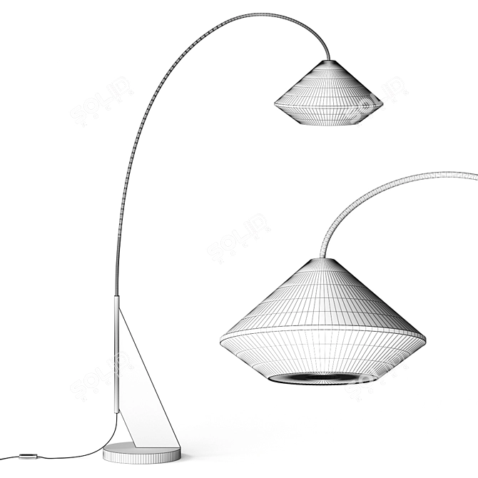 Modern Metal Arc Floor Lamp 3D model image 2