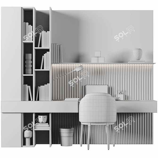 Elegant Home Office Furniture Set 3D model image 9