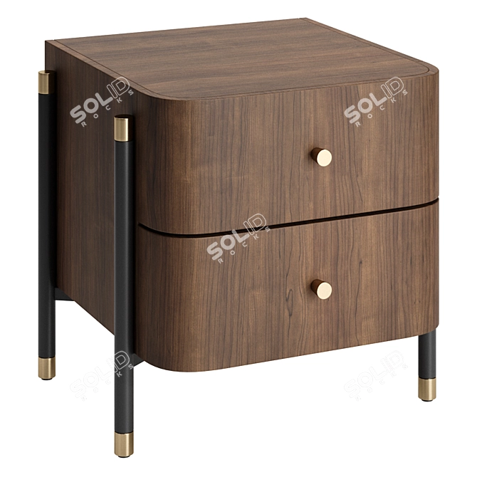 Elegant Modern Rosie Bedside Table 3D model image 5