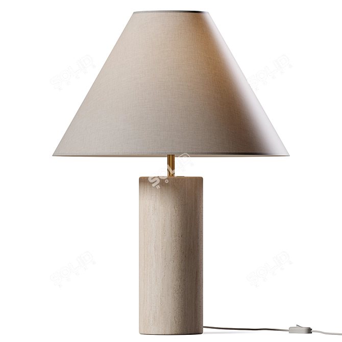 Travertine Glow Table Lamp 3D model image 2