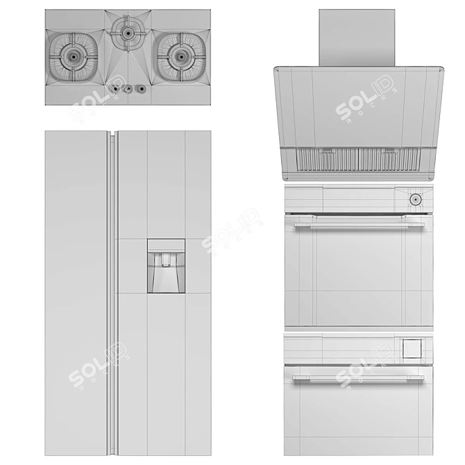 Electrolux Kitchen Appliance Set 3D model image 7