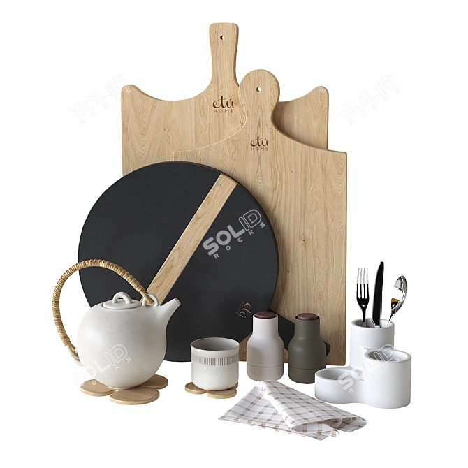 Modern Kitchen Decor Set by GBS-KDS01 3D model image 1