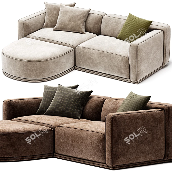 Modern 2017 Sofa CTS SALOTTI 3D model image 2