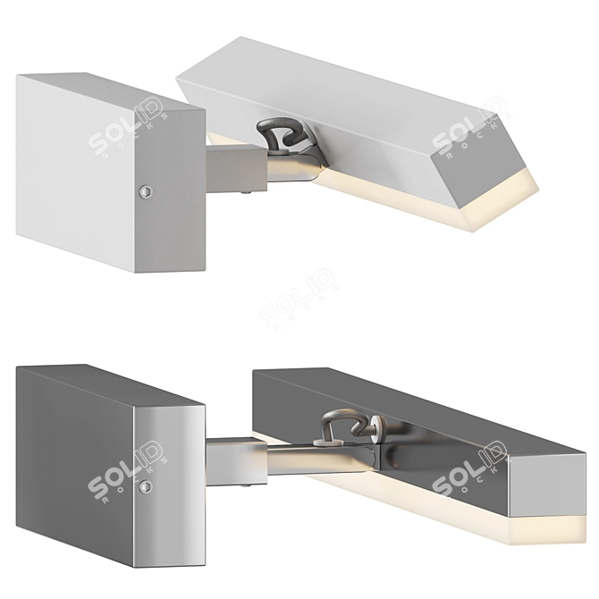 Modern Black Metal Wall Sconce 3D model image 2