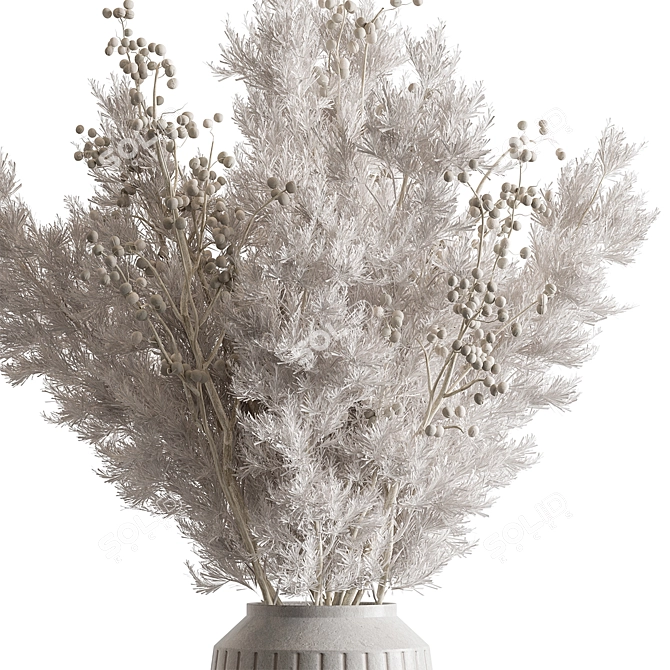 Snowy Pine Branch Bouquet 3D model image 2