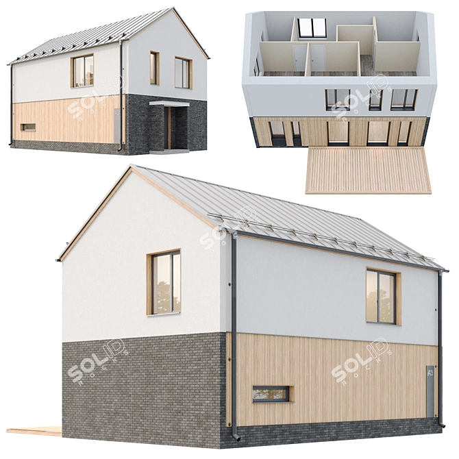 Modern Stylish Type-2 Home 3D model image 2