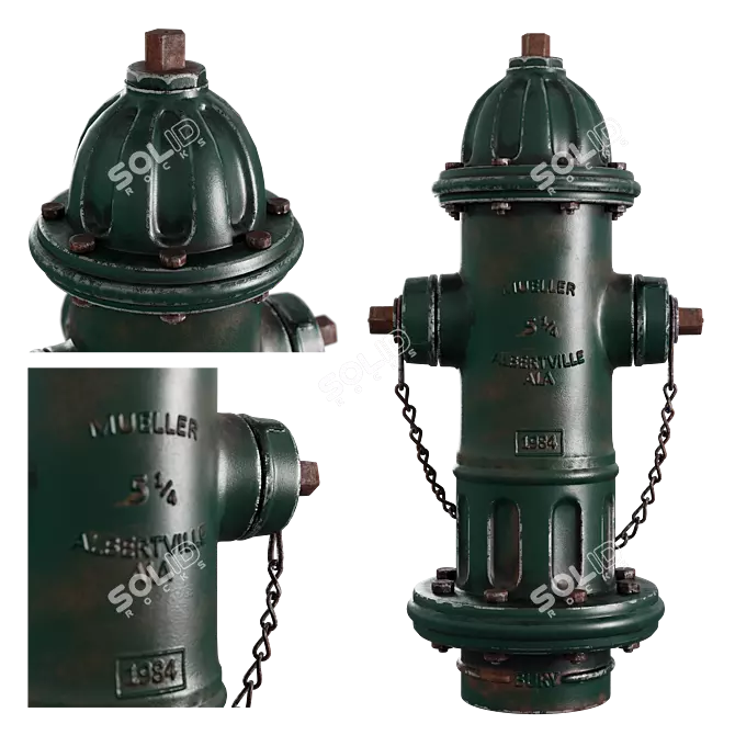 Corona Physical Fire Hydrant 4K 3D model image 1