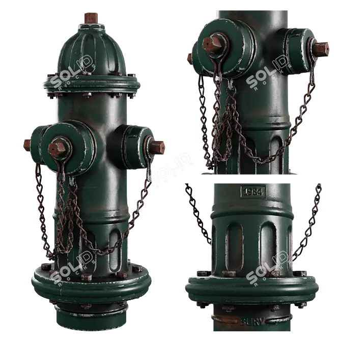 Corona Physical Fire Hydrant 4K 3D model image 2